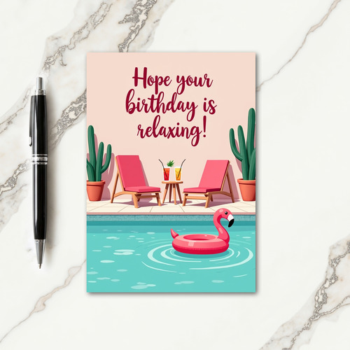 Poolside Birthday Card