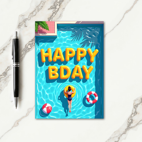Poolside Birthday Letters Card
