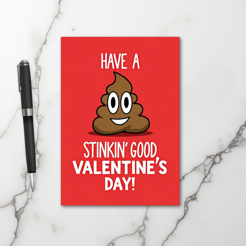 Poop Emoji Valentines Day Card