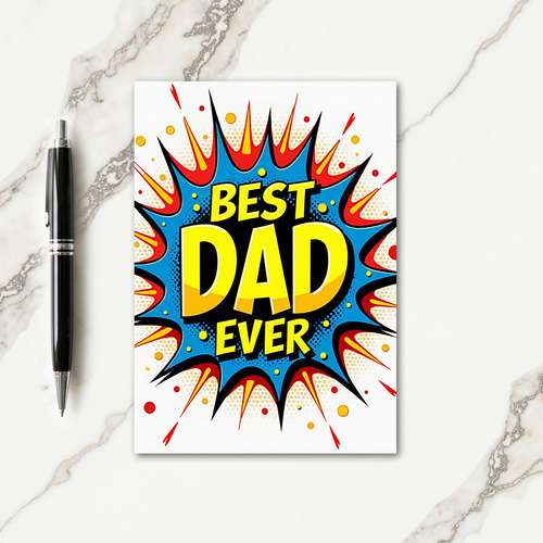 Pop Art Best Dad Ever Card