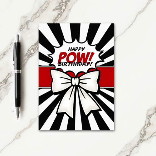 Pop Art Burst Birthday Card