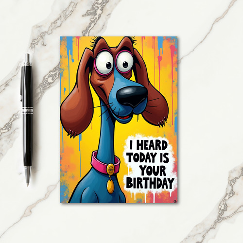 Pop Art Dog Birthday Card