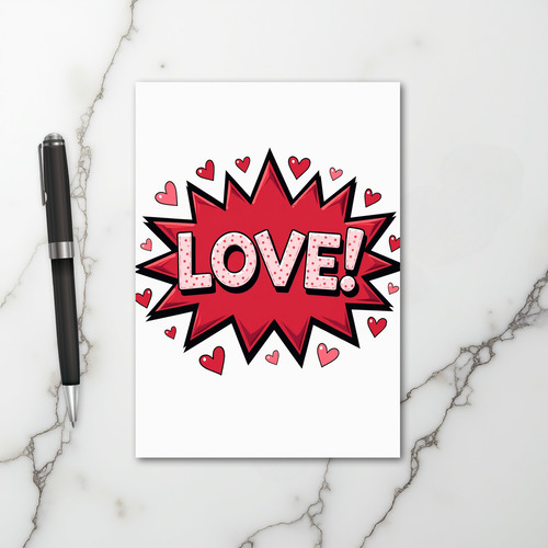 Pop Art Love Hearts Card
