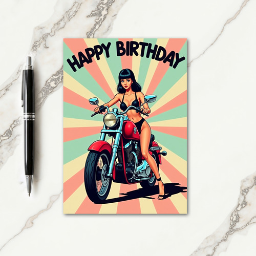 Pop Art Rider Birthday Card
