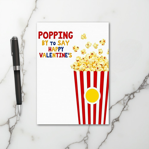 Popcorn Popping Valentines Day Card