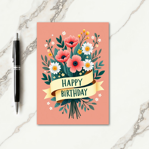Poppy Bloom Birthday Card