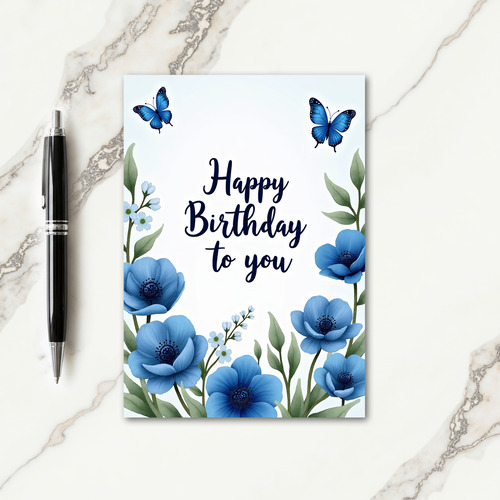Poppy Blossom Birthday Card