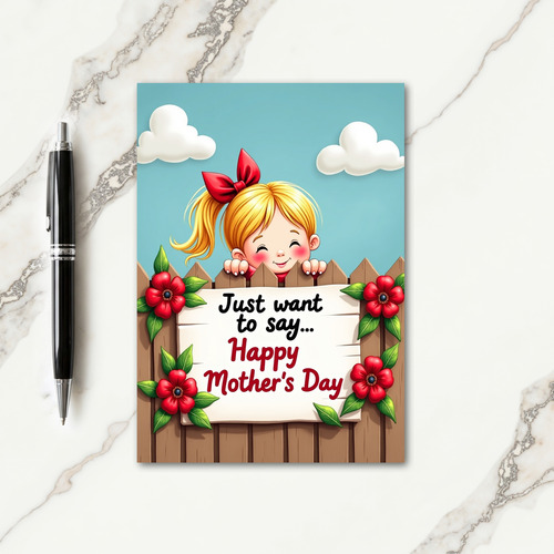Poppy Fence Mothers Day Card