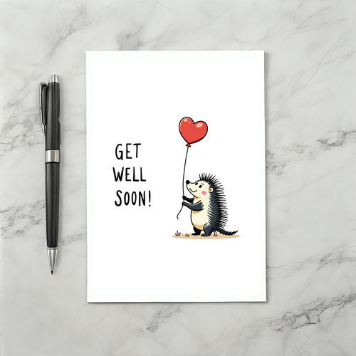 Porcupine Get Well Card