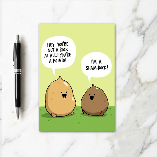 Potato Sham Rock Funny Card