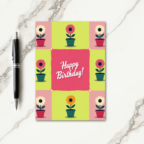 Potted Bloom Birthday Card