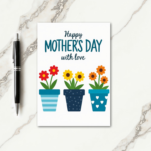 Potted Blooms Mothers Day Card