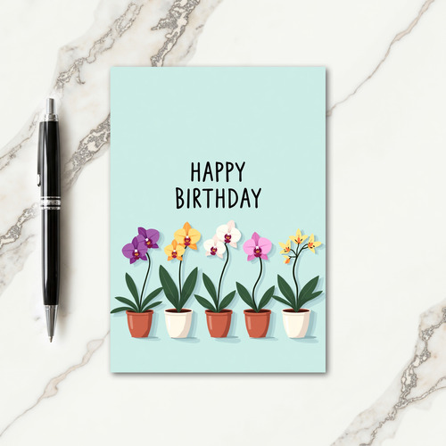 Potted Blossom Birthday Card