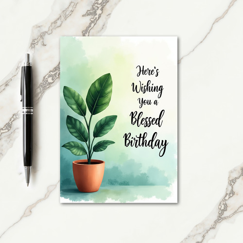 Potted Plant Birthday Card