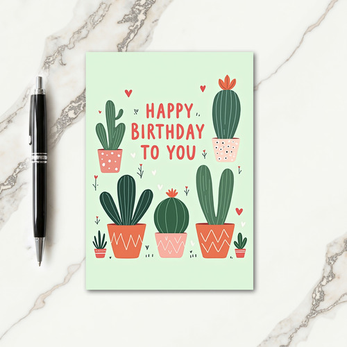 Potted Plants Birthday Card