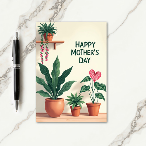 Potted Plants Mothers Day Card
