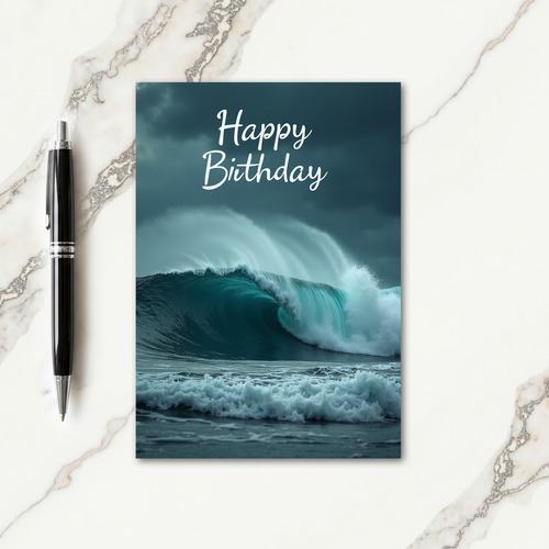 Powerful Wave Birthday Card