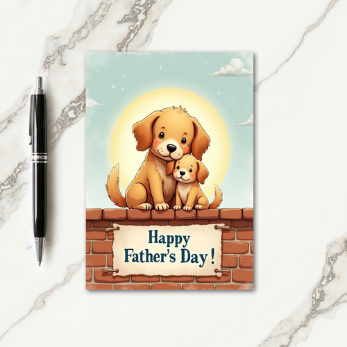 Precious Fathers Day Pups Card