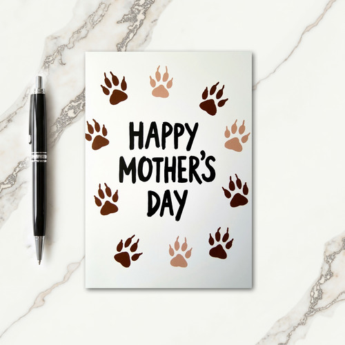 Precious Mothers Day Paws Art Card