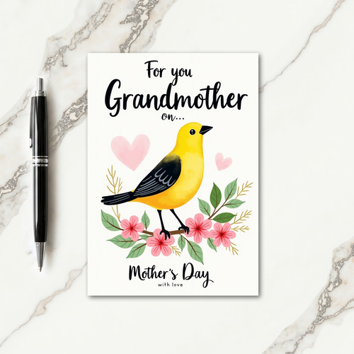 Pretty Bird Mothers Day Card