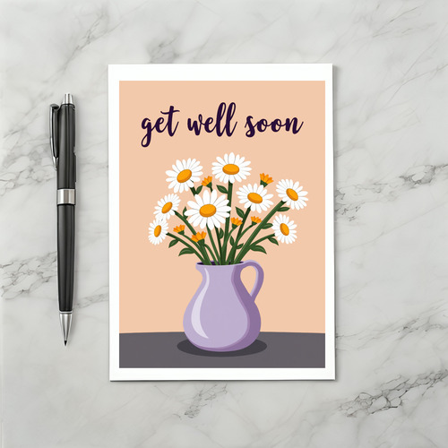Pretty Daisy Bouquet Get Well Soon Card