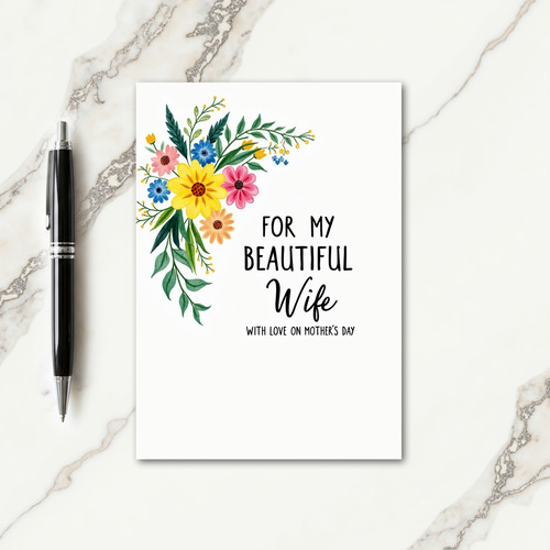 Pretty Wife Mothers Day Card