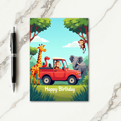 Primate Adventure Birthday Card