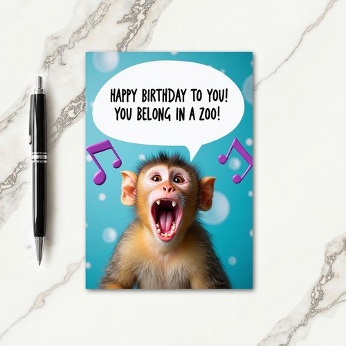 Primates Shout Birthday Card