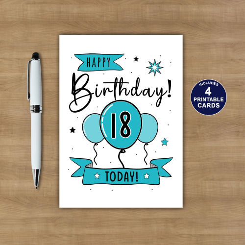 Printable 18th Birthday Card