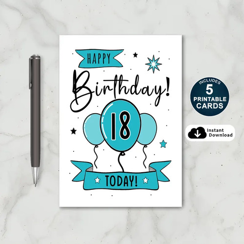 Printable 18th Birthday Card