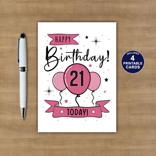 Printable 21st Birthday Card