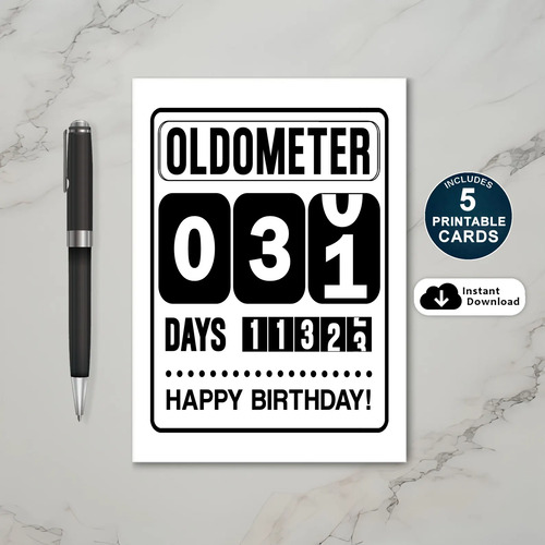 Printable 31st Birthday Oldometer Card