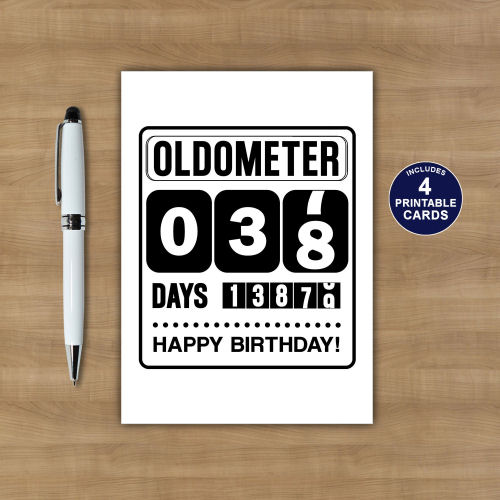 Printable 38th Birthday Oldometer Card