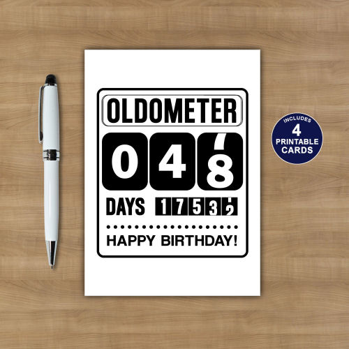 Printable 48th Birthday Oldometer Card