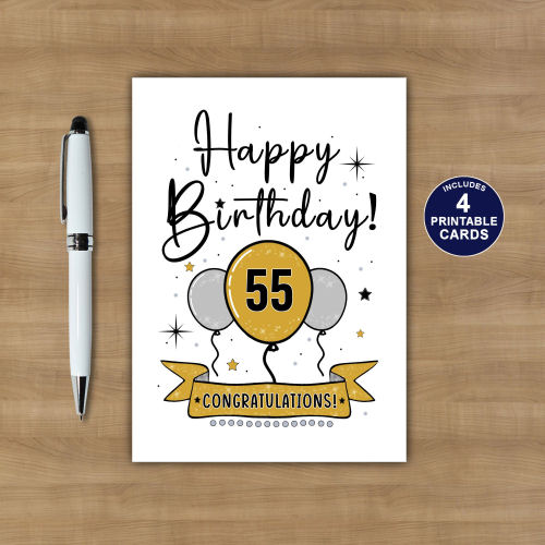 Printable 55th Birthday Card