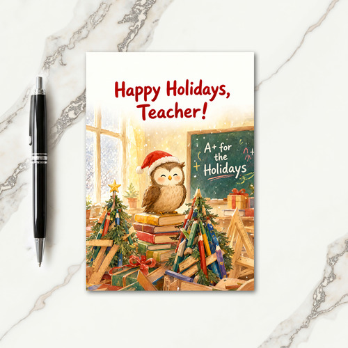 Printable Christmas Card For Teachers Card