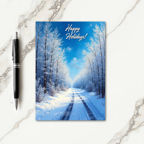 Pristine Winter Path Card