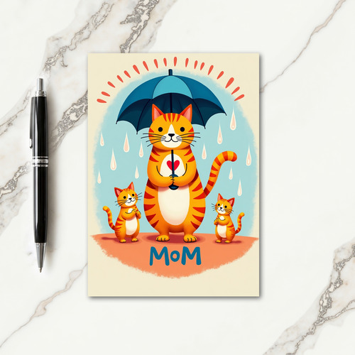 Protective Mom Feline Illustration Card