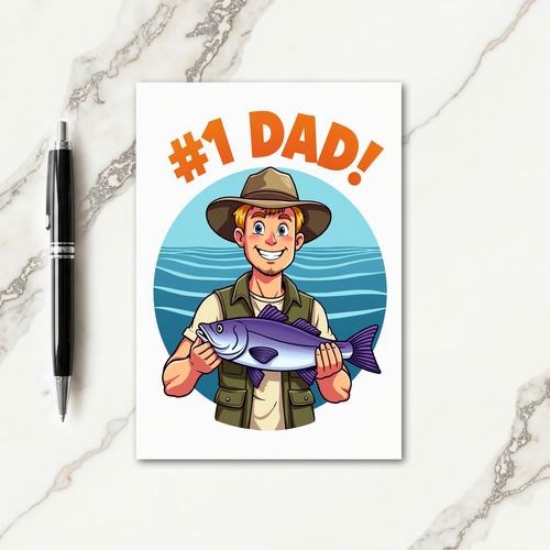 Proud Angler Fathers Day Card