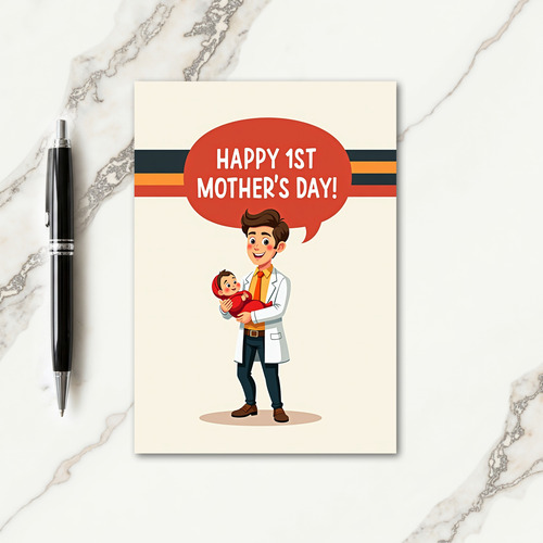 Proud Dad Baby Illustration Card