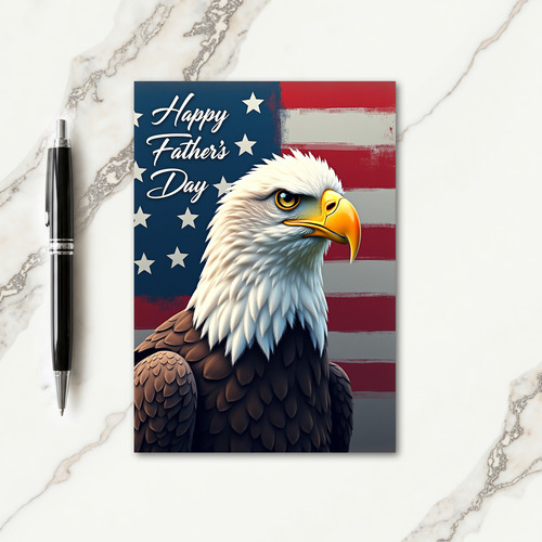 Proud Fathers Day Eagle Card