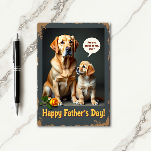 Proud Puppy Fathers Day Card