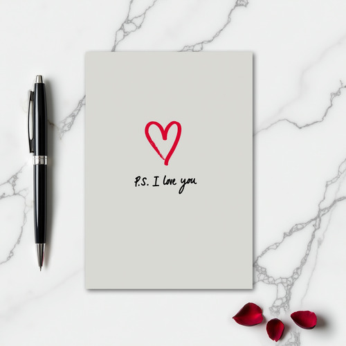 Ps I Love You Brushstroke Card