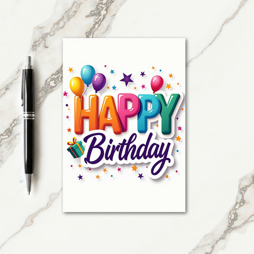 Puffed Letter Birthday Card