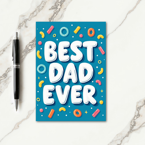 Puffy Best Dad Ever Art Card