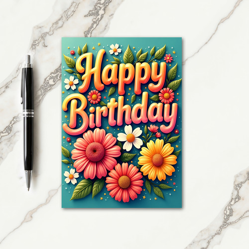 Puffy Text Birthday Card