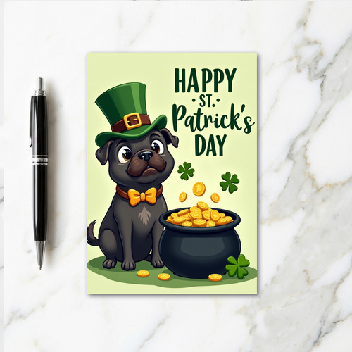 Pug Gold Coins Pattern Card