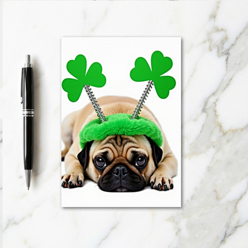 Pug St Patricks Day Card