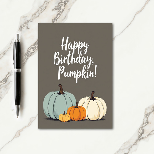 Pumpkin Birthday Script Card