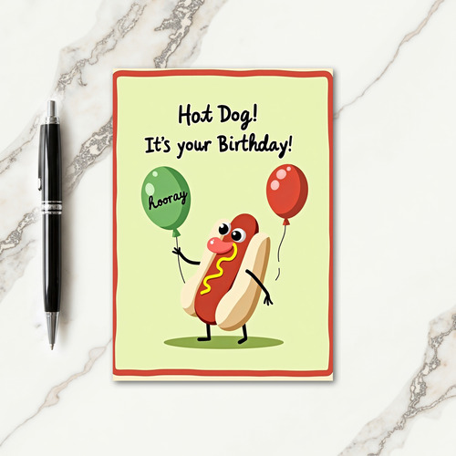 Punny Birthday Hot Dog Card